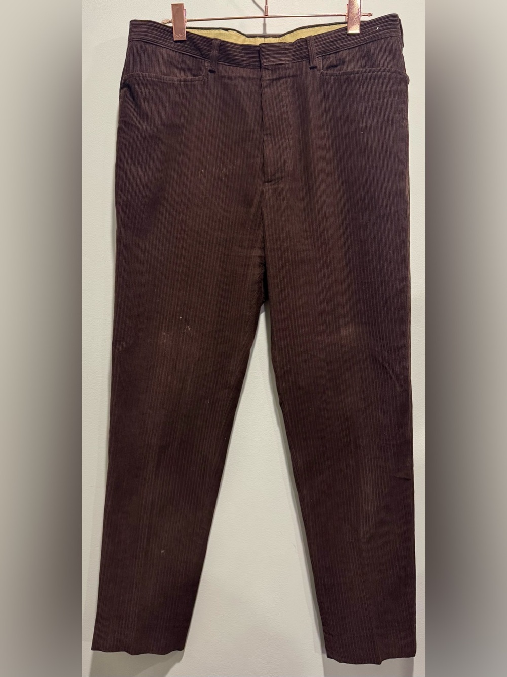 Vintage Barneys New York Chocolate Brown Corduroy Pants 36x32 Made in Italy